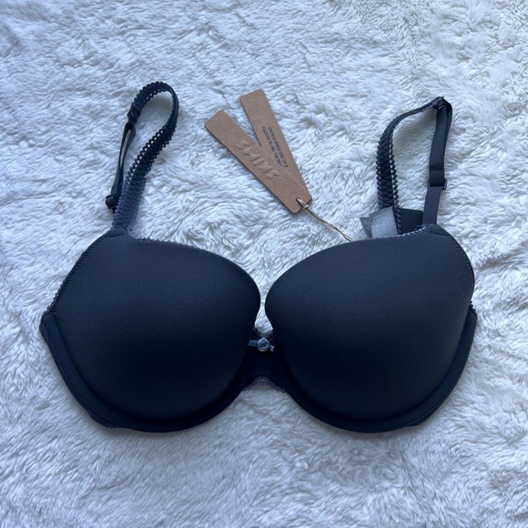 SKIMS Other - SKIMS Fits Everybody Picot Push Up Bra Ash Contrast Size 30D DM-DEM-8443W NWT